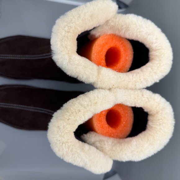 Merrell Yarra Boot Brown Suede Mid-Calf Faux Fur Trim Buttons Women’s Size 7.5 - Picture 7 of 9